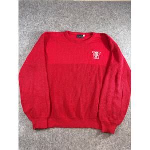 Vintage 90s Wisconsin Badgers Sweater Mens Large Red Norman Todd Knit Pullover